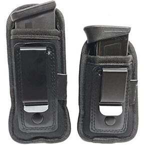 Universal IWB Magazine Holster Carrier | Inside The Waistband Mag Pouch | Single and Double Stack Magazine Concealment Holder for 9mm/.40/.45/.380 | Pepper Spray, Flashlight, Knife