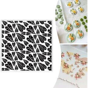 Flowers Polymer Clay Texture Sheet Silicone Texture Stamp Sheets Boho Clear Texture Mat Modeling Pattern Pad Reusable for Polymer Clay Pottery Earrings Jewelry Making, 5.5 x 5.5inch in Kuwait