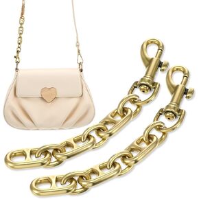 2PCS 4.7 Inch Purse Strap Extender, Vintage Gold Metal Bag Chain Extender Replacement Bag Extender for Purse Handbag Shoulder Bag