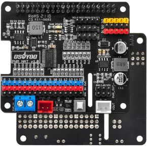Servo & Motor Control HAT - Battery Adapter, 16-Channel PWM for Raspberry Pi Robot Cars, Drones