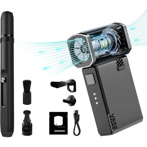 VSGO Electronic Air Blower Portable Rechargeable Electric Air Duster 100000 RPM Palm Turbo Blower and Professional Lens Cleaning Pen Lens Brush Double-Ended Lens Pen With Soft Brush And Nano Optical C