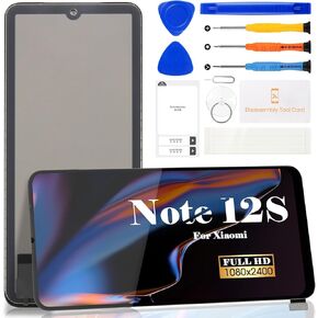 for Xiaomi Redmi Note 12S LCD Screen Replacement for Redmi Note 12S Display 2303CRA44A, 23030RAC7Y, 2303ERA42L Touch Screen Digitizer Assembly Repair Parts Kits(Black,Without Frame)
