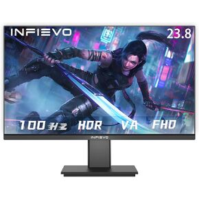 Gaming Monitor 23.8 Inch Full HD 1080p VA Display 100Hz with HDMI, VGA, Frameless, VESA Mountable, Ergonomic Tilt, Ultra-Thin Eye Care PC Monitor