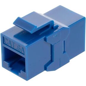 NavePoint CAT6A UTP Inline Keystone Coupler, 15 Pack, Blue