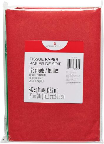 American Greetings 125 Sheets 20 in. x 20 in. Bulk Red and White Tissue Paper for Christmas, Birthdays, and All Occasions in Saudi Arabia