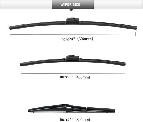 Replacement for Mazda CX-30 2020-2024 Windshield Wiper Blade, 3 Pieces of Car Front and Rear Window Wiper Blades for 2016 to 2021 in Kuwait
