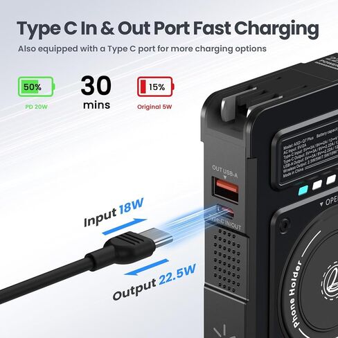 for Magsafe Battery Pack 10000mAh,5-in-1 Magnetic Power Bank Built in AC Plug,Magnetic Wireless Portable Charger for Apple Watch,22.5W Fast Charging Power Bank for iPhone 16 Pro Max/15/14/13/12 Mini in Kuwait