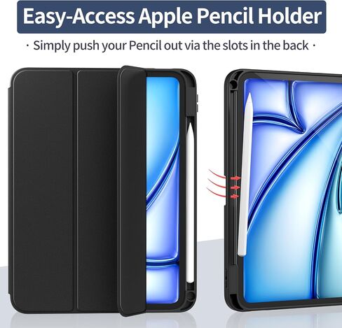 متوافق مع IPAD 10th Gen 10.9 بوصة (2022) | A2696 / A2757 / A2777 | فتحة القلم ، تصميم ثلاثي الأفق ، مقاومة للصدمات ، مقاومة للمنزل ، ويقوّى تلقائيًا ، أسود in Kuwait