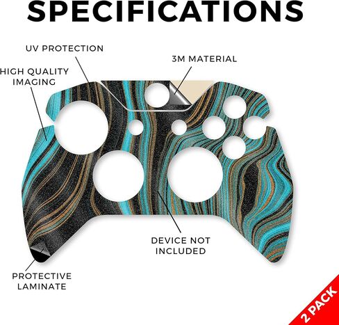 Glossy Glitter Skin متوافق مع Microsoft Xbox One Controller (2 Pack) - Cotton Candy Swirl - Premium 3M Vinyl Protction Wrap Cover - من السهل تطبيق | مصنوع في الولايات المتحدة الأمريكية من قبل Mayyskins in Saudi Arabia