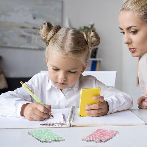 Sherr 16 Pcs Glitter Pens and Notebooks Glitter Pocket Notepad Mini Notebooks for Kids Fancy Pens for Women Pretty Cute Colorful Ballpoint Pens Spiral Notepads for Kids School Office Supplies in Kuwait