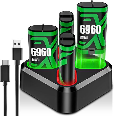 for Xbox Controller Battery Pack for Xbox oneS|X/Xbox Elite/Xbox Series X|S | for xbox controller battery pack Rechargeable, 4x6240mWh Batteries Pack for Xbox Accessories Kits, for Xbox battery charger in Saudi Arabia