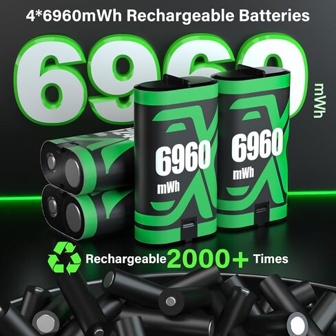 for Xbox Controller Battery Pack for Xbox oneS|X/Xbox Elite/Xbox Series X|S | for xbox controller battery pack Rechargeable, 4x6240mWh Batteries Pack for Xbox Accessories Kits, for Xbox battery charger in Saudi Arabia