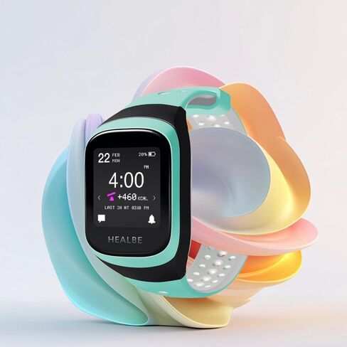 HEALBE GoBe3 - Wearable Health, Fitness and Activity Tracker with Automatic Tracking of Calorie Intake and Burning, Water Balance, Heart Rate, Sleep, neuroactivity, and Stress, with Free app, Obsidian in Kuwait