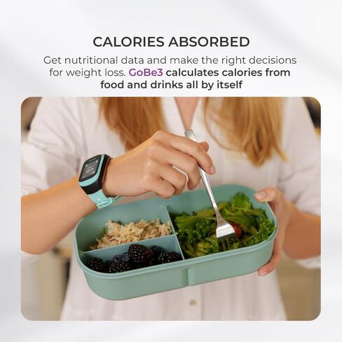 HEALBE GoBe3 - Wearable Health, Fitness and Activity Tracker with Automatic Tracking of Calorie Intake and Burning, Water Balance, Heart Rate, Sleep, neuroactivity, and Stress, with Free app, Obsidian in Kuwait