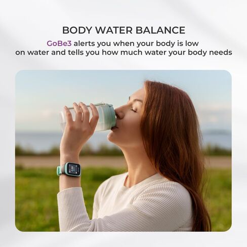 HEALBE GoBe3 - Wearable Health, Fitness and Activity Tracker with Automatic Tracking of Calorie Intake and Burning, Water Balance, Heart Rate, Sleep, neuroactivity, and Stress, with Free app, Obsidian in Kuwait