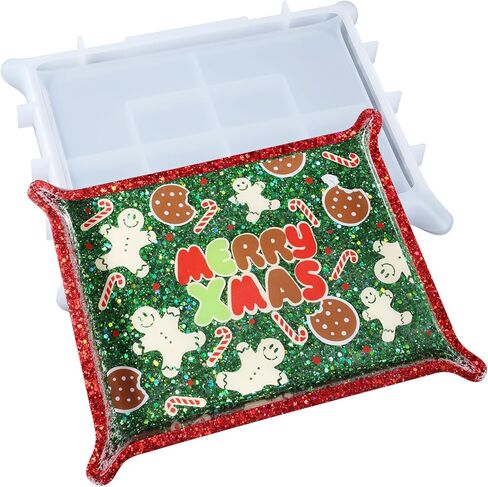 LET'S RESIN Resin Tray Molds, Small Rectangle Silicone Molds for Resin, Epoxy Resin Molds for Serving Tray, Resin Art, Resin Casting, DIY Jewelry/Cups/Makeup/Candy Storage Tray, Home Decor Crafts in Kuwait