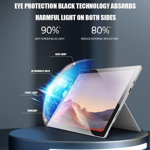 [عبوتان] واقي شاشة مضاد للضوء الأزرق لجهاز Microsoft Surface Pro10/Pro9/Pro8/ProX، غشاء شاشة من الزجاج المقوى Surface Pro 10، صلابة 9H/مقاوم للخدش/خالي من الفقاعات//مضاد للوهج in Kuwait