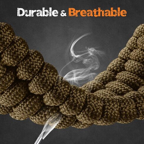 Paracord الوعرة متوافقة مع Samsung Galaxy Watch فرق فائقة 47 ملم للرجال ، حزام نايلون من النايلون المصنوع يدويًا من الفولاذ المقاوم للصدأ ، الأسود in Kuwait