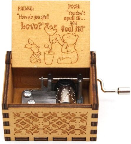 Wooden Music Box - The Pooh Saying Music Box, Gift for Friend, Cousins, BFF, New Year's Gifts- 1 Set in Kuwait