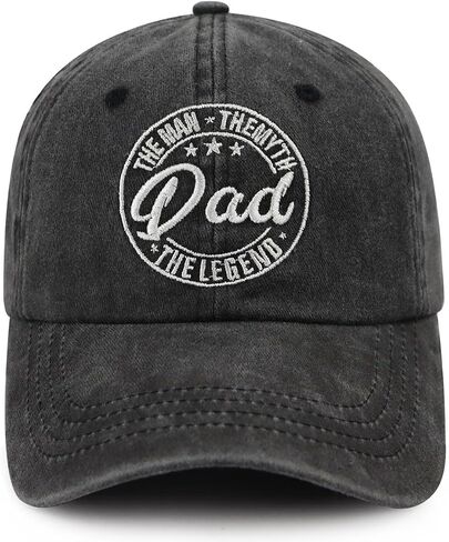 قبعة Dad The Man The Myth The Legend للرجال، قبعة بيسبول بابا من الجلد القطني المضحكة القابلة للتعديل in Kuwait