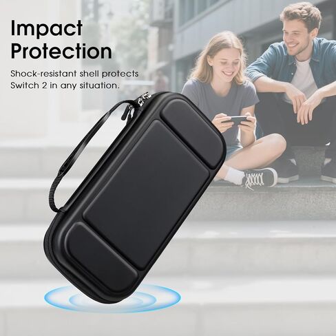 Fintie Carrying Case for Nintendo Switch 2 (2025) ، [shrackproof] قذيفة صلبة غلاف واقية محمولة مع 20 فتحات بطاقة لعبة وجيب داخلي للملحقات (أسود) in Kuwait
