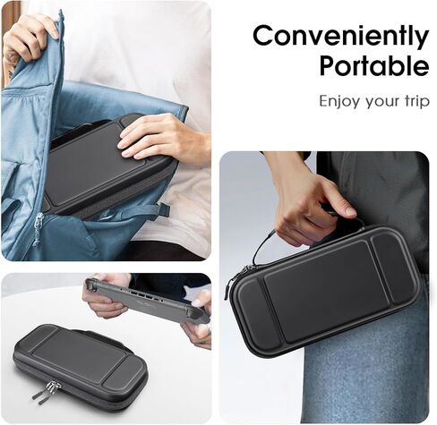 Fintie Carrying Case for Nintendo Switch 2 (2025) ، [shrackproof] قذيفة صلبة غلاف واقية محمولة مع 20 فتحات بطاقة لعبة وجيب داخلي للملحقات (أسود) in Kuwait