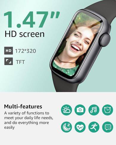 IMFRCHCS Fitness Tracker,Smart Watch with 1.47" Touch Display,137+Sport Modes Fitness Watch with Heart Rate Sleep Monitor, Step Counter,IP68 Waterproof Activity Trackers for Women Men in Saudi Arabia