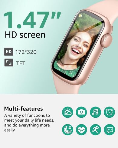 IMFRCHCS Fitness Tracker,Smart Watch with 1.47" Touch Display,137+Sport Modes Fitness Watch with Heart Rate Sleep Monitor, Step Counter,IP68 Waterproof Activity Trackers for Women Men in Saudi Arabia