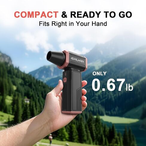 SAILHAP Compressed Air Duster 300000RPM, Cordless Electric Duster Brushless Motor Replace Canned Air, Rechargeable Mini Blower for PC, Car, Computers, Keyboard, Snow Removal & Outdoor, Great Gift in Saudi Arabia