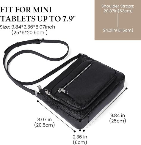 befen Genuine Leather Crossbody Bags for Women Medium Size over the Shoulder Purse for Women with Multi Zip Pockets in Kuwait