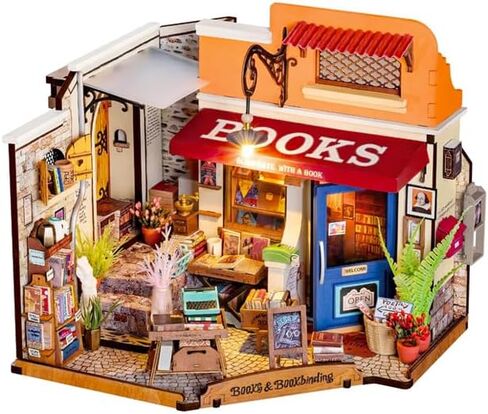 ROBOTIME Miniature House Kit DIY Mini Garage Workshop Tiny Model House Building Kit with LED Decorative Craft for Adults Hobby Gift in Saudi Arabia