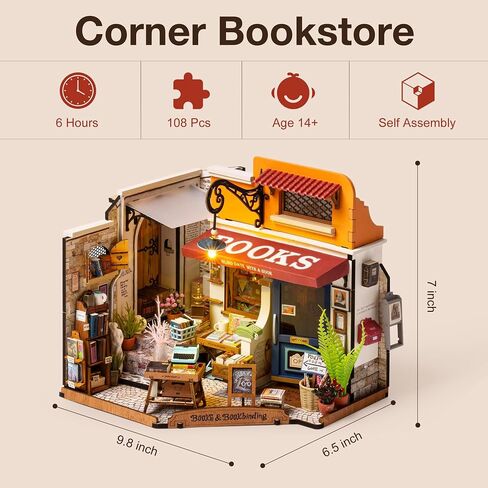 ROBOTIME Miniature House Kit DIY Mini Garage Workshop Tiny Model House Building Kit with LED Decorative Craft for Adults Hobby Gift in Saudi Arabia