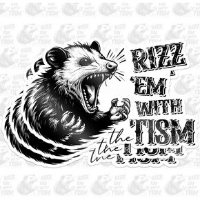 Set 3PCS 3 Inches - Funny Opossum Meme Sticker Rizz Em with The Tism Stickers Sarcastic Dark Humor Opossum 3" Waterproof Vinyl Decal for Water Bottles Tumbler Laptop Car Kindle - Gift for Kid Girl Boy