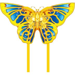 Mint's Colourful Life طائرة ورقية على شكل فراشة أرجوانية مقاس 55 بوصة مع لفافة بكرة طائرة ورقية مقاس 7.1 بوصة، طائرة ورقية سهلة الطيران وبكرة سلسلة طائرة ورقية للأطفال والكبار، أفضل مجموعة طائرات ورقية للشاطئ للمبتدئين
