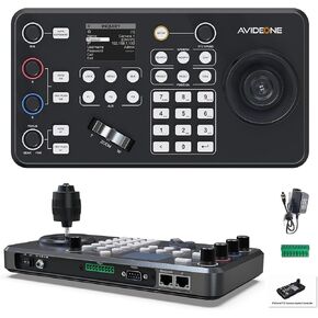PTZ Camera Controller with 4D Joystick Keyboard for Church Live Streaming, Sport Competition,Online Meeting, Support Visca, Visca Over IP Pelco - D/P Protocols