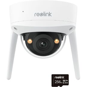 REOLINK 4K 8MP Outdoor Security Camera, Dome Surveillance Camera with IK10 Vandal-Proof, Dual-Band Wi-Fi 6, 256GB microSD Card Included