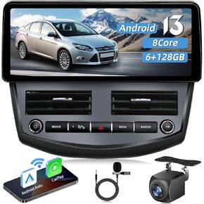 8 Core 6+128G Android 13 Car Radio for Ford Focus 2012-2018: 12.3'' Touch Screen Stereo for Ford Focus Radio Upgrade with Carplay/Android Auto GPS Navigation Bluetooth,WiFi Backup Camera