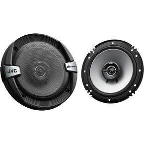 JVC CS-DR162 DRVN Series 6.5 بوصة 2-Way 300 Wats مكبرات صوت (Coaxial)-مجموعة من 2 (أسود) مع محسن صوت القرن