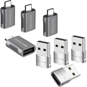 USB C to USB Adapter and USB to USB C Adapter(8 PCS) for Apple Watch Series 8 7,iPhone 16 15 14 Pro Plus Max,iPad 9 10 Air 5 Mini 6,Galaxy S24 S23,MacBook,USB Flash Thumb Drive,Mouse