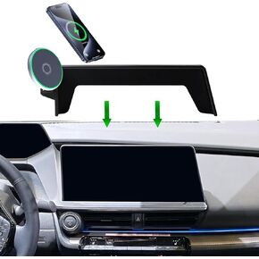 Car Phone Holder for 2023 2024 Toyota Prius Accessories 15W Fast Wireless Charger Screen Fixed Clip Cell Phone Mount Hands-Free 360 Degree Rotation (12.3 Inch)