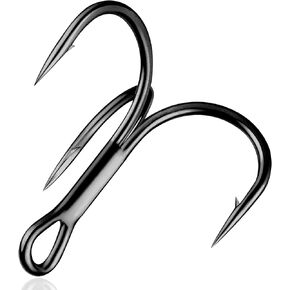 Treble Fishing Hooks,Super Sharp Solid Triple Barbed Fish Hook Strong Wide Gap High Carbon Steel Barbed Hook for Fishing Lures Baits Freshwater Saltwater