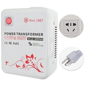 110V to 220V Voltage Converter, 3000W Step Up Transformer, Heavy Duty 110V-120V to 220V-240V Power Converter for UK AU Europe Asia Appliances Used in US CA MX, <2400W