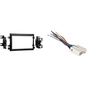 Metra 95-5812 Double DIN Installation Kit for Select 2004-up Ford Vehicles -Black & 70-5521 Radio Wiring Harness for Ford 03-Up Amp