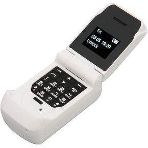 Jectse Mini Phone, Unlocked Flip Phone with 0.66 Inch Screen, 300mAh Battery, Mini Flip Mobile Phone Foldable Cell Phone Tiny Phone for Kids Eldelys (Black)