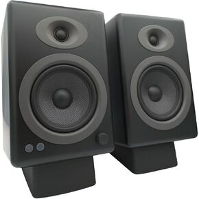 Audioengine A5 Black 150W Bluetooth Record Player Speakers and DS2 Stands with Remote
