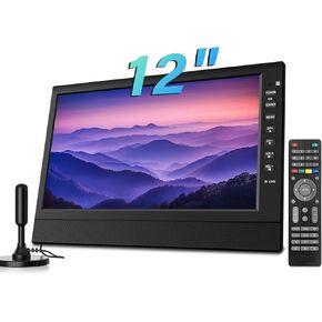12-Inch Portable Small TV with HD Display, HDMI and USB Ports | Built-in Digital Tuner and Compact Design for Home, Kitchen, RV, and Travel Use