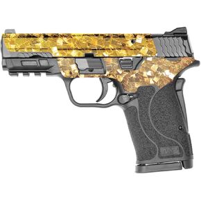 MightySkins Skin Compatible with Smith & Wesson M&P 9mm Shield EZ M2.0 - Gold Chips | Protective, Durable, and Unique Vinyl Decal wrap Cover | Easy to Apply | Made in The USA