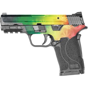 MightySkins Skin Compatible with Smith & Wesson M&P 9mm Shield EZ M2.0 - Rasta Rainbow | Protective, Durable, and Unique Vinyl Decal wrap Cover | Easy to Apply | Made in The USA