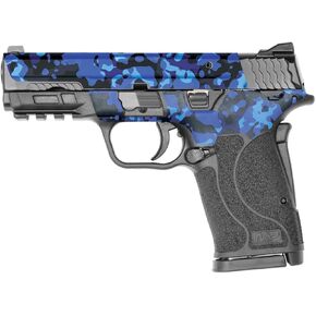 MightySkins Skin Compatible with Smith & Wesson M&P 9mm Shield EZ M2.0 - Blue Modern Camo | Protective, Durable, and Unique Vinyl Decal wrap Cover | Easy to Apply | Made in The USA
