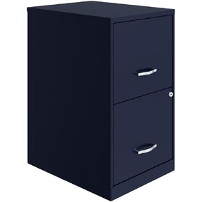 UrbanPro 18" Metal File Cabinet with 2 Drawers in Navy Finish